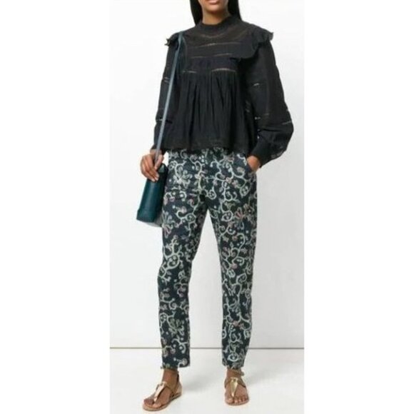 Isabel Marant Etoile Cameron Trousers‎ Black Cotton Trousers Pants 40 US 8 $255 - Picture 1 of 14